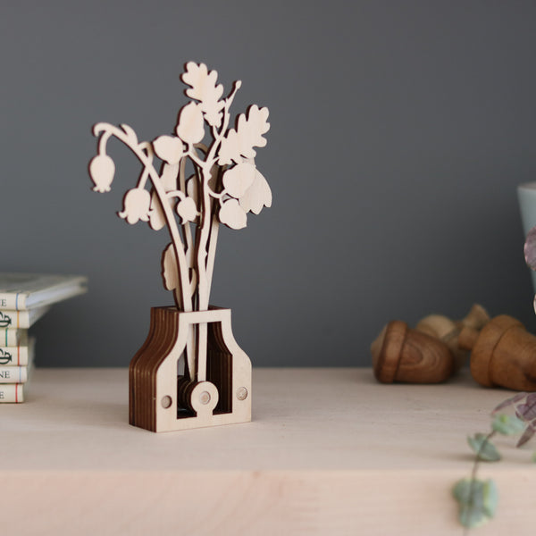 Personalised Family Flowers in its own wooden Pot