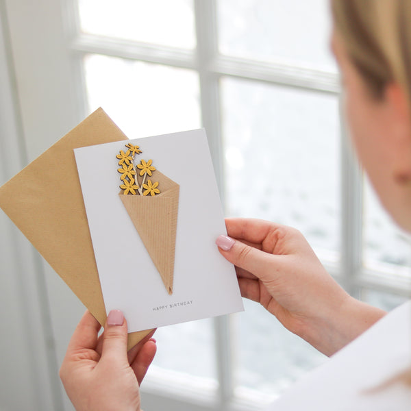 Keepsake Flower's Card with hand painted flower