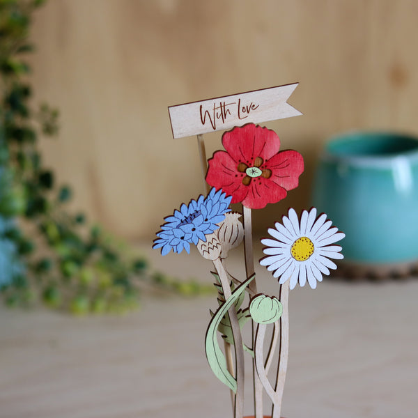 Trio of British Blooms in a Terracotta Pot